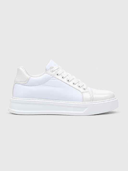Apollo Moda Men's Titan Arctic all-white chunky sneaker with mesh upper, main product photo