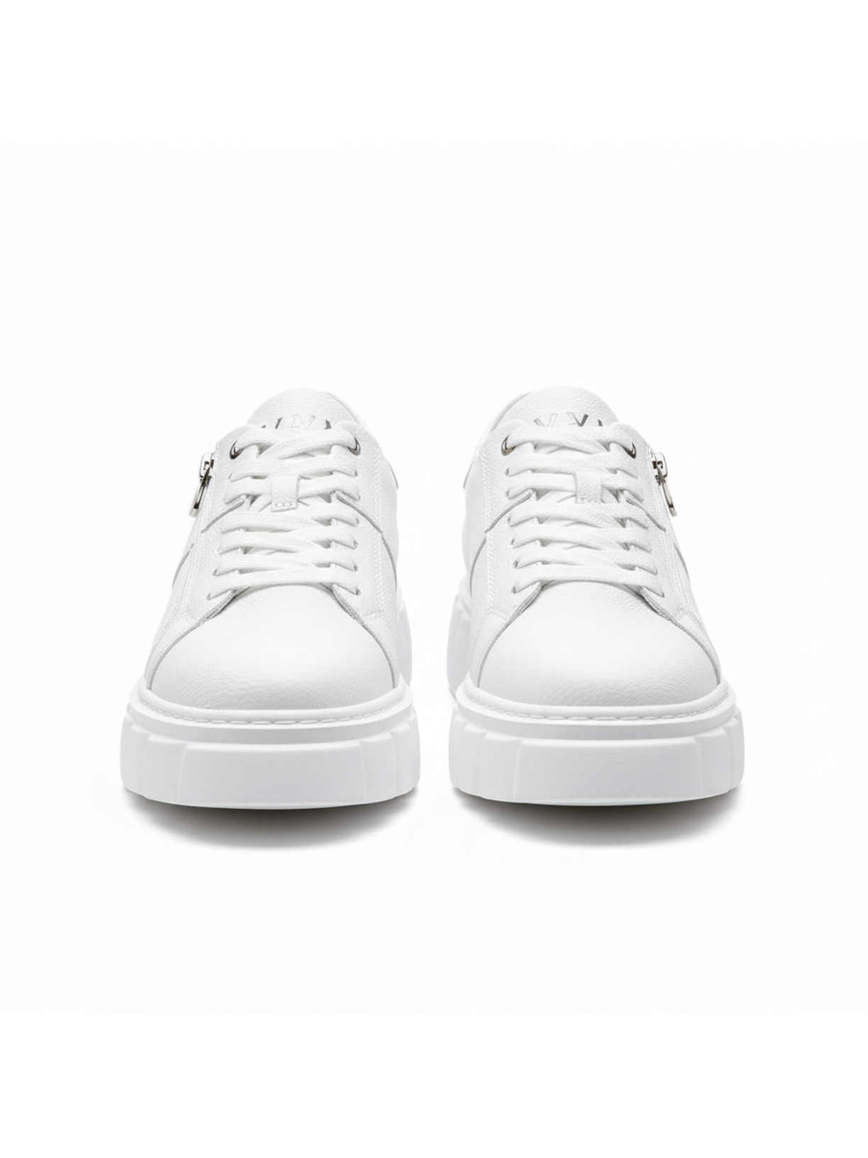 Apollo Moda men's Altair Blanco white minimalist sneaker with side zipper, fourth angle